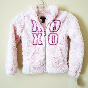 XOXO Girl's Pink Fuzzy Full Zip Hoodie SZ M (5/6)